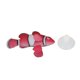 thumbnail image 1 of Pez payaso flotante artificial de silicona, efecto brillante, decoración de pez payaso flotante para acuario con ventosa, color rojo, 1 of 5
