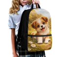 thumbnail image 3 of Yuyamidu Girls Backpack with Lunch Box Age 6-8 Cute Golden Retriever Print Bookbag with Lunch Bag, Pencil Case, Water Bottle Pouch & Keychain Set of 5, 1st-3rd Grade School Bag, Back to School, 3 of 7