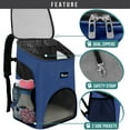thumbnail image 3 of PetAmi Cat Backpack Carrier, Airline Approved Pet Carrier Backpack for Small Dogs and Large Cats, Soft Sided Collapsible Ventilated with Sherpa Bed for Hiking Travel, Max 18 lbs, Royal Blue, 3 of 8