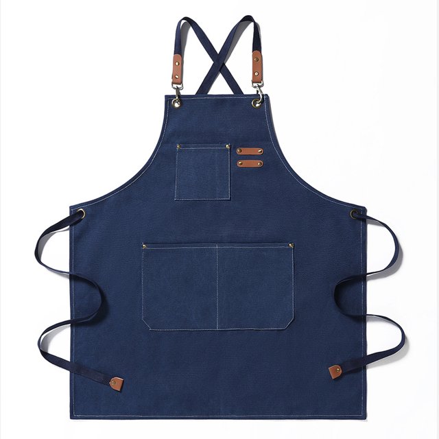 Delantal de lienzo TRABAJO ESPLEADO Delantales Desgaste delantales Cubiertas Cómodo Ropa de trabajo Cubierta Accesorio Accesorio Casas Casas Vestido con bolsillos Azul