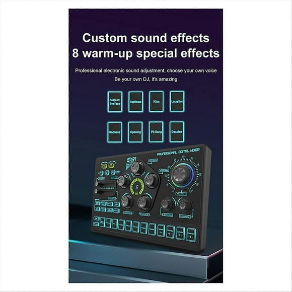 SX91 Live Sound Card USB Sound Mixer Professional Audio Mixing