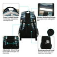 thumbnail image 4 of FORMRS Unisex Backpack Elementary School Travel Bookbag with Reflective Stripes, Rolling Waves, 4 of 7
