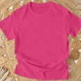thumbnail image 5 of TYGHBN Women's Fashion Casual Home & Commute Solid Round Neck Short Sleeve T Shirt Versatile & Comfortable Women Summer Top Comfy Summer Shirts Turtle Neck Tee Space Shirt Womens Long Tee Shirt Women, 5 of 5