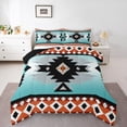 thumbnail image 2 of Manfei Vintage Aztec Bedding Comforter Set,Blue Geometric Pattern Twin Comforter Sets,Boho Theme Bedding Set,Super Cozy Room Decor Reversible,2-Piece, 2 of 8