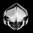 thumbnail image 4 of Mens Unisex Stainless Steel Ring Shield Alien Teeth Silver L69, 4 of 6
