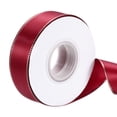 thumbnail image 1 of Cinta de satén Uxcell con borde dorado, 1 pulgada x 25 yardas, cinta de satén de doble cara, rojo vino, 1 of 5