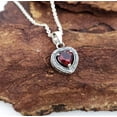 thumbnail image 3 of Genuine Garnet Heart Shape Pendant-925 Solid Silver Pendant-January Birthstone-Garnet Love Pendant, 3 of 10
