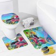 thumbnail image 4 of Trolls-theme 4-Piece Shower Curtain Set with Rugs, Waterproof Bathroom Decor Set Includes Bath Mat, U-Shaped Rug, Toilet Lid Cover and Curtain with Hooks, 4 of 6