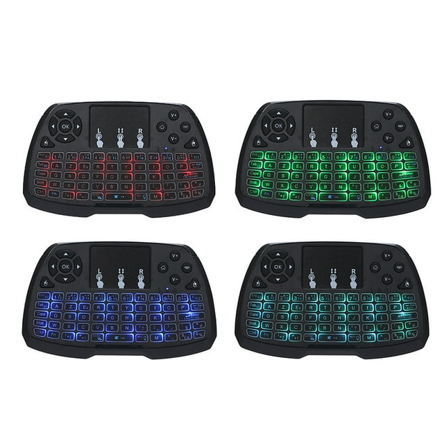 Versión en francés Retroiluminado 2.4GHz Teclado inalámbrico Touchpad Ratón Control remoto de mano