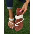 thumbnail image 1 of Women Leopard Pattern Thong Sandals, Fashion Summer Flat Sandals, 1 of 4