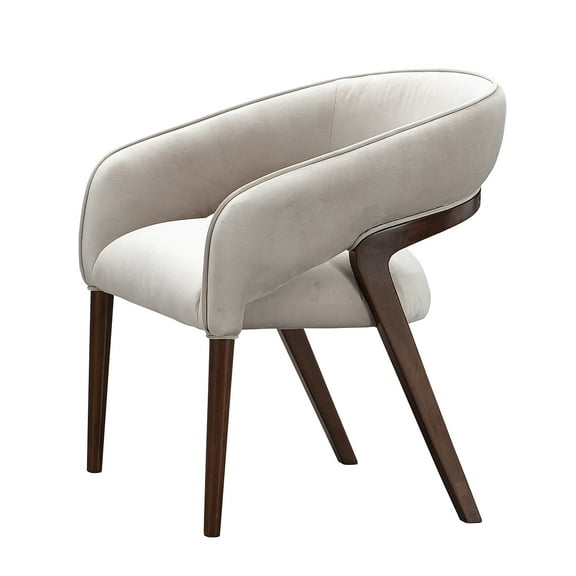 Houston Velvet Vanity Chair - Porcini/Walnut