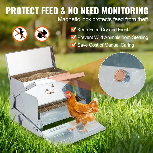 KFFKFF Automatic Chicken Feeder, Poultry Food Dispenser