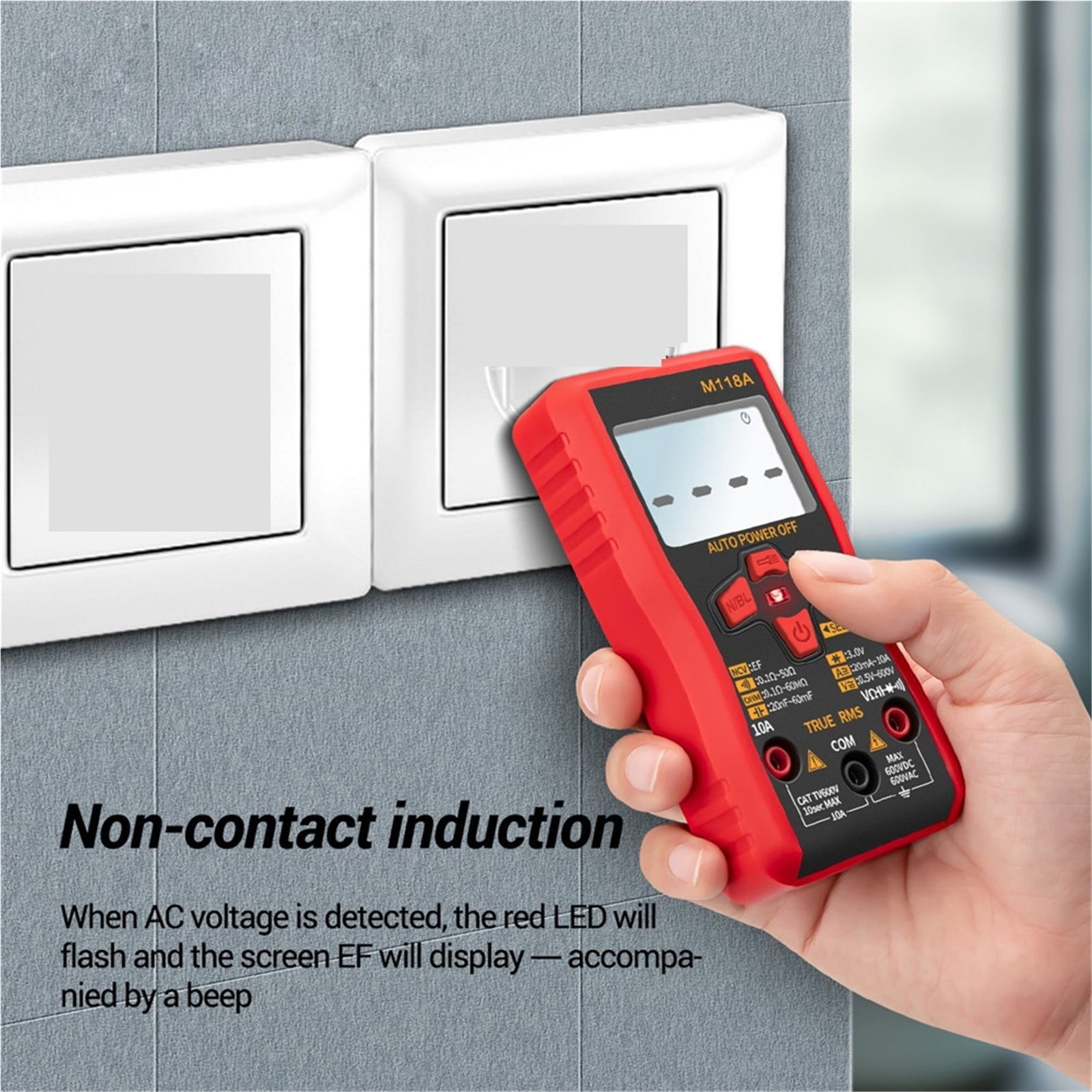 Smart Tester Mini 6000 Counts Flashlight Digital Multimeter With NCV Data Hold Auto Mmultimetro True Rms Tranistor Meter ,Battery Test