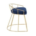 thumbnail image 2 of Canary Glam/Contemporary Vanity Stool in Gold Metal and Blue Velvet by LumiSource, 2 of 7