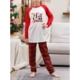 thumbnail image 3 of Family Matching Christmas Pajamas, Baby Romper/Letter Snowflake Pattern Long Sleeve Tops and Plaid Pants Sleepwear Set, 3 of 7