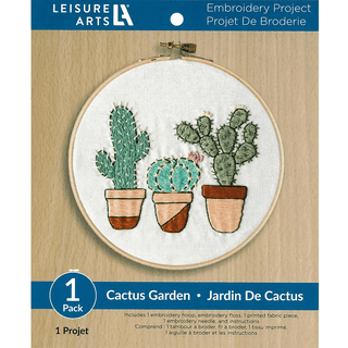 Cactus Mini Cross Stitch Embroidery Kit – Kikkerland Design Inc
