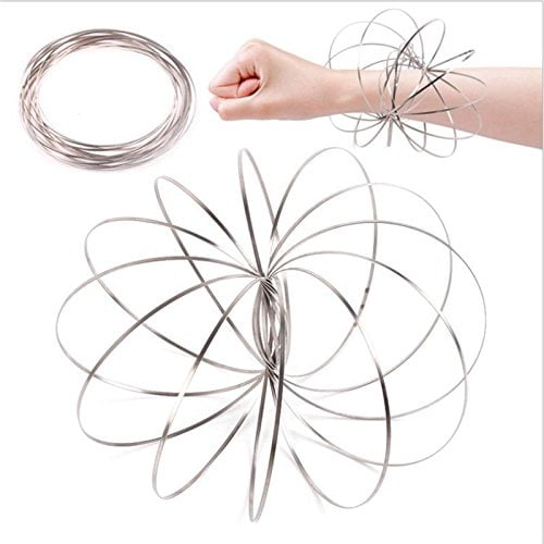 Flow Ring Kinetic Spring Toy 3D Sculpture Ring  Arm Slinky Toy For Kids 