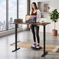 thumbnail image 3 of 48" Ergonomic Electric Standing Desk with 3 Memory Settings & Hanging Hooks, Adjustable Height Stand up Desk with T-Shaped Metal Bracket, Rustic Brown, 3 of 10