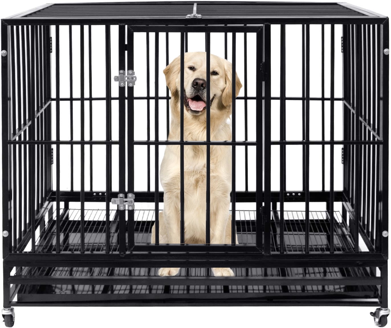 Polar Aurora Heavy Duty Strong Metal Crate Pet Dog Cage Kennel