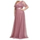 thumbnail image 4 of Maxi Vestido Dama Mujer Elegante Fiesta Drapleado Talla Extra Dara Baby  Vest096, 4 of 5