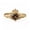 Rose Plated, variant on Heart Cut Smoky Quartz & Round Diamond Claddagh Ring, 925 Sterling Silver Yellow Gold Plated Heart Crown Ring, Proposal Ring, Gift For Her