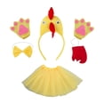 thumbnail image 1 of Accesorios de disfraz de pollo 3D para cosplay, Halloween, niñas y niños. Amarillo con cola roja, 1 of 9