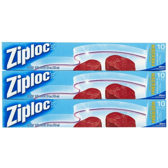 Ziploc Freezer Bags Jumbo, 2 Gallons, 10 Bags