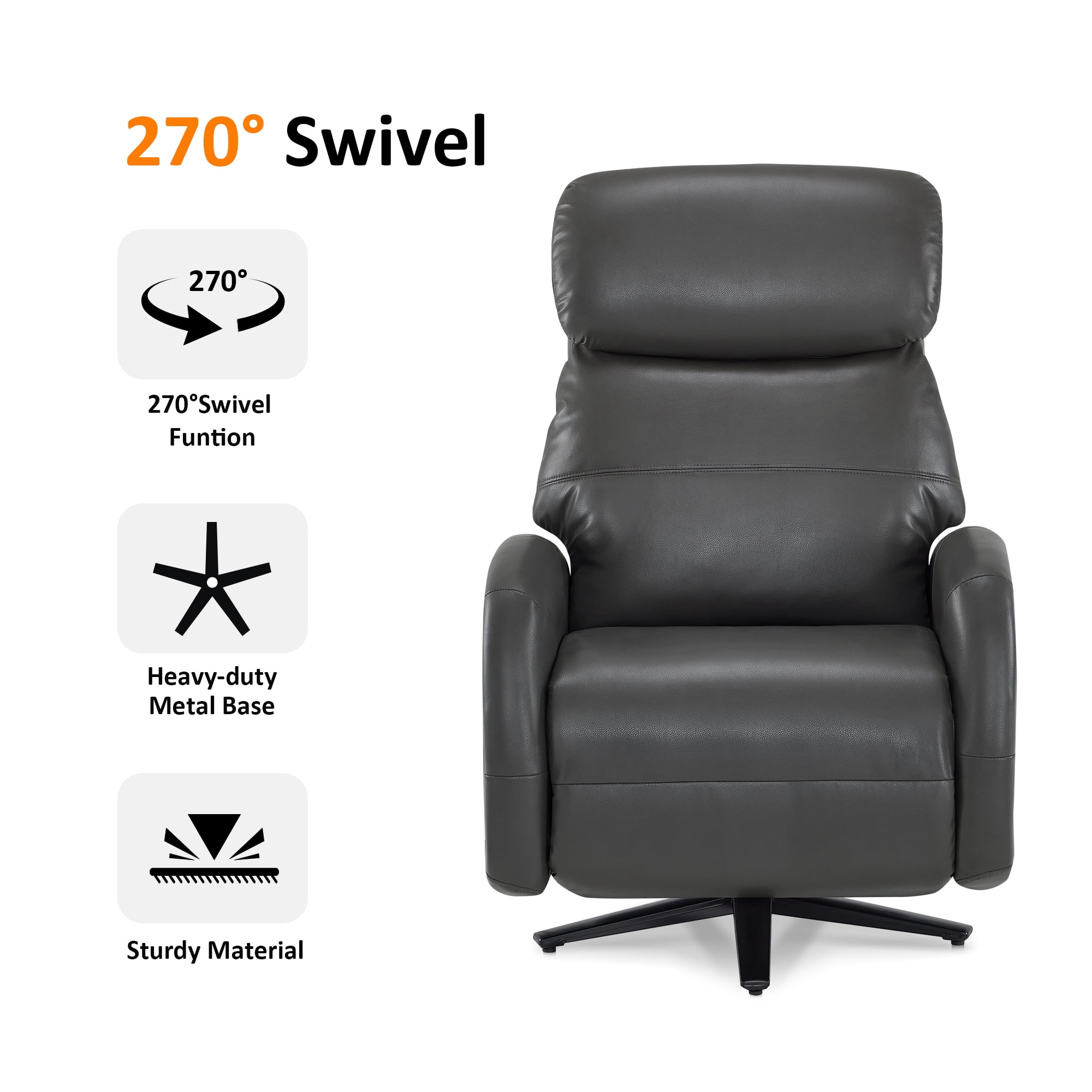 MCombo Dual Motor Power Swivel Recliner Lounge Chair for Living Room & Bedroom