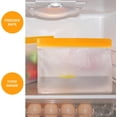 thumbnail image 3 of Paquete de 6 bolsas reutilizables para sándwich sin BPA, bolsas de almacenamiento reutilizables de pie, bolsas reutilizables para congelador para aperitivos de cereales, frutas y carne, 3 of 5