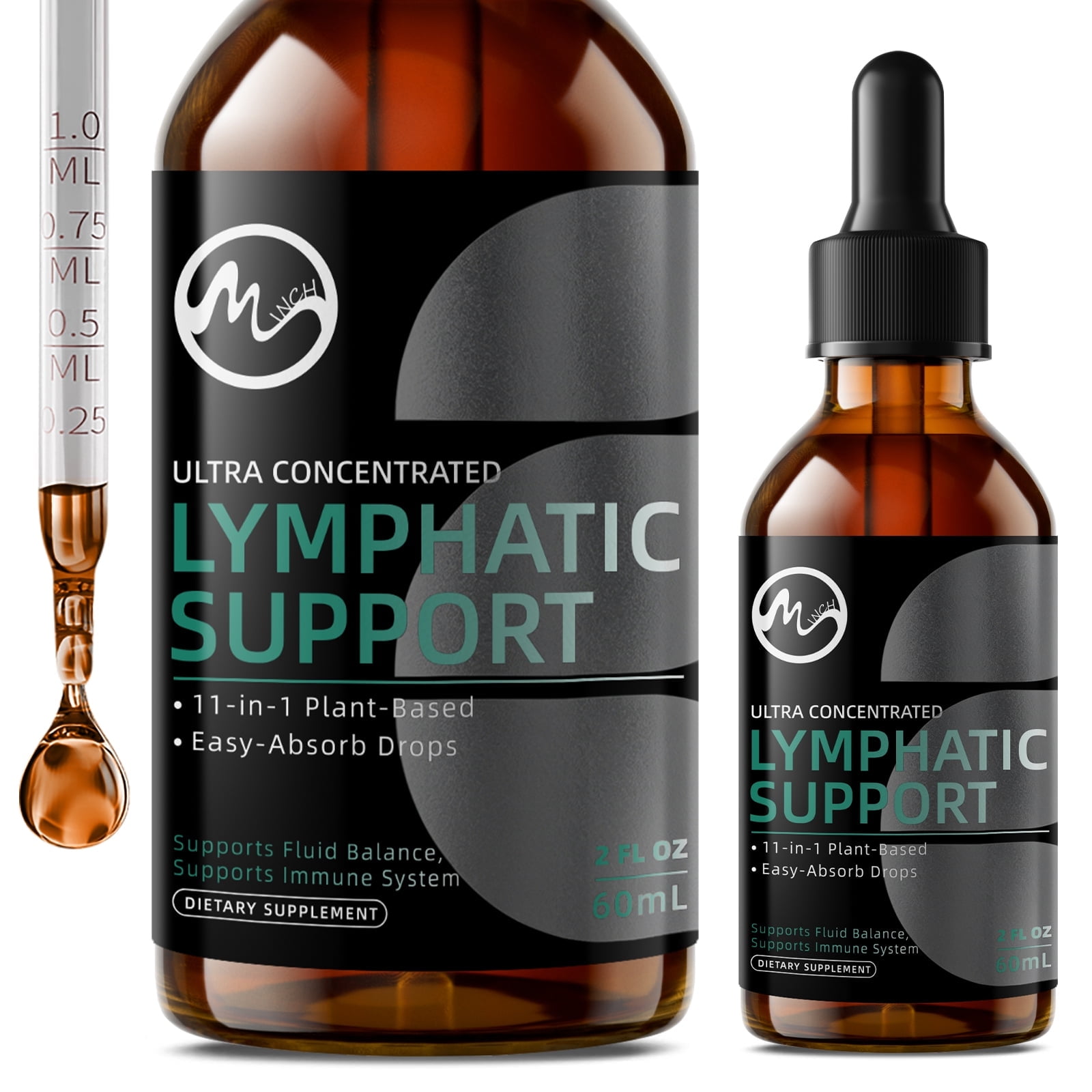 Lymphatic Drainage Drops,11-in-1 Lymphatic Detox Support,Vegan Supplement with Echinacea, Elderberry,Red Clover, Burdock Root, Cleavers Herb,2FL oz