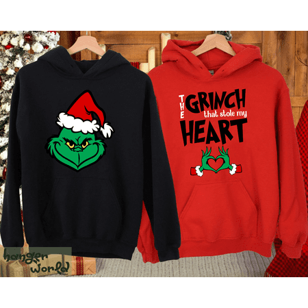 The Grinch That Stole My Heart Hoodie | Cute Matching Couple Christmas Gift | Festive Holiday Couple Shirt