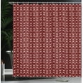 thumbnail image 3 of Ambesonne Geometric Shower Curtain, Modern Circles Art Rounds, 69"Wx84"L, Burgundy White, 3 of 4