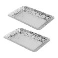 thumbnail image 1 of Stainless Steel Towel Tray, Serving Tray Silver 2pcs Easy To Clean Rectangular  for Bathroom, 1 of 7