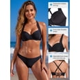 thumbnail image 2 of RELLECIGA Women's 3/4 Molded Cup Push Up Underwire Bikini Top, 2 of 7