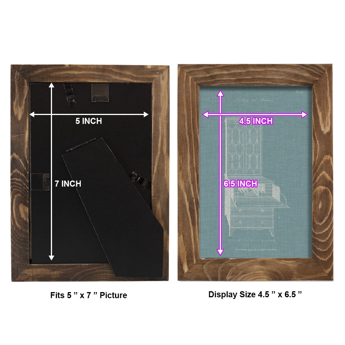 Hepplewhite Desk & Bookcase I - Framed Print w/glass - Walnut
