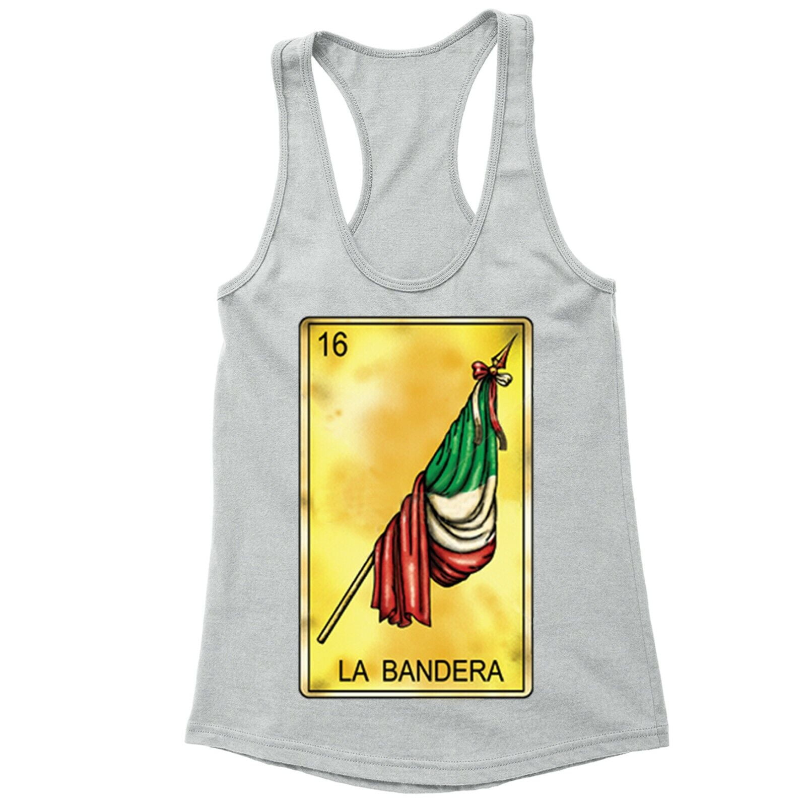 XtraFly Apparel Women's La Bandera Loteria 16 Racerback Chicano Mexico
