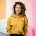 thumbnail image 3 of Dalix Espresso Martini Embroidered Hoodie Fleece Long Sleeve Cropped Sweatshirt Pullover Womens in Heather Mustard M Medium, 3 of 5