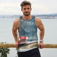 thumbnail image 6 of Gukieu Santa Claus Print Men's Quick Dry Fitness Vest, Round Neck Sleeveless Fitness Bodybuilding Top-Large, 6 of 7