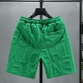 thumbnail image 4 of TNOBHG Men Summer Shorts Men's Casual Beach Shorts Loose Fit Knee Length Solid Color Shorts with Chain Decoration Perfect for Energetic Summer for Summer, 4 of 8