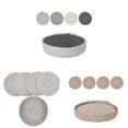 thumbnail image 3 of 5 Piezas Posavasos Colocar Estera Redonda Algodón Lavable Colchonetas 18 cm, 3 of 12