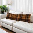 thumbnail image 2 of Brown Checked Body Pillow Cover 20 x 60 Inch Decorative Pillow Cover Farmhouse Tan Brown Buffalo Plaid Lumbar Pillowcase Seasonal Rectangle Cushion Case for Couch Sofa Bed Living Room, 2 of 9