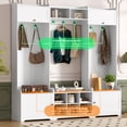 thumbnail image 6 of Miekor Furniture 79.1"Wide Modern Hall Tree with Shoe Storage, 4-in-1 Entryway Bench with 8 Cubbies, 7 Coat Hooks & Adjustable Shelf for Hallway, living room, White No7235, 6 of 9