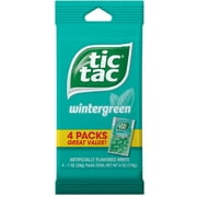 Tic Tac Mints, Wintergreen, Bulk Hard Candy Mints, Perfect Easter Basket Stuffers for Kids, 1 oz Singles, 4 Count