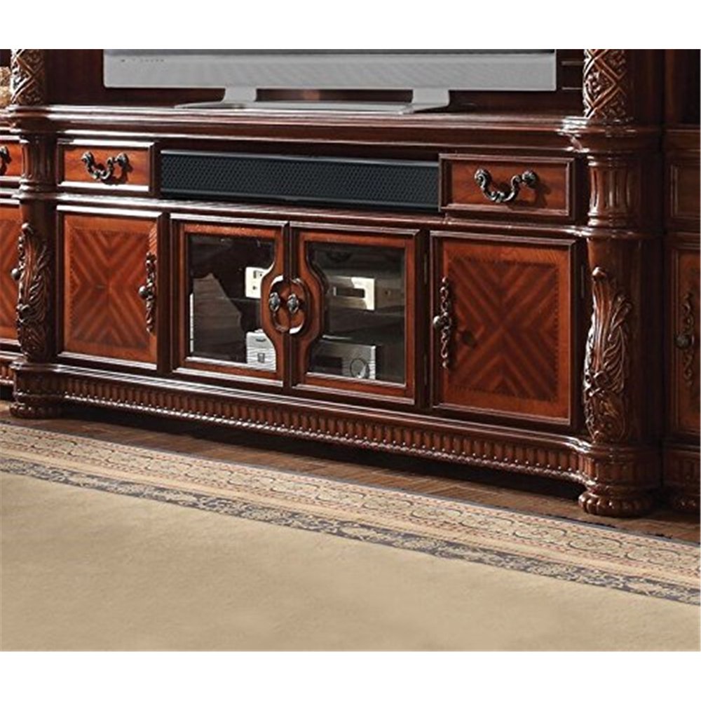 ACME Vendome II TV Console, Cherry-Color:Cherry,Quantity:1,Style