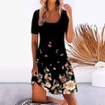 thumbnail image 1 of ICHUANYI Clearance Fashion Women Summer Round Neck Printing Loose Comfy Short Sleeve Dress(Black, XL) ICHUANYI WER2023081015032, 1 of 5