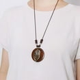 thumbnail image 3 of Wooden Alloy Vintage Leather Rope Sweater Chain Cotton Hemp Garment Pendant Long Ladies Necklace-F-type Pixiu, 3 of 6