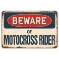 thumbnail image 1 of SignMission Z-A-1014-BW-Motocross Rider Se Méfier de Motocross Rider Signe Rustique, 1 of 1
