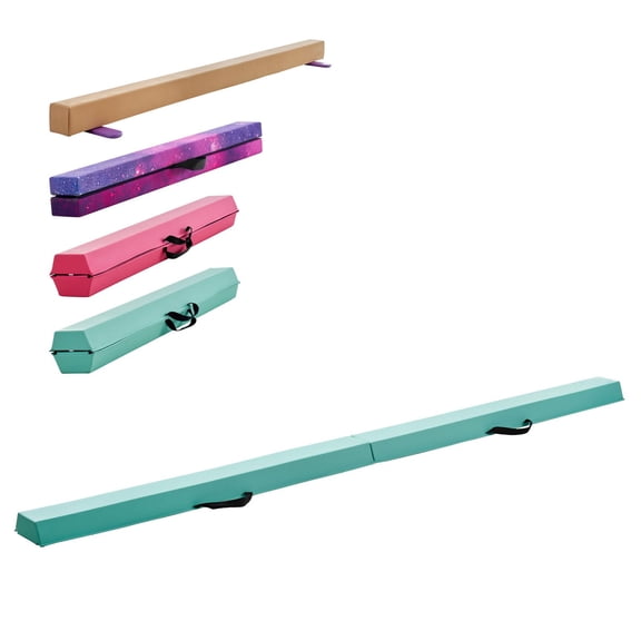 Portable 8FT Gymnastics Balance Beam for , 200LB Capacity Home Training Equipment with Non-Slip Mat&Carry Bag, Mint Green