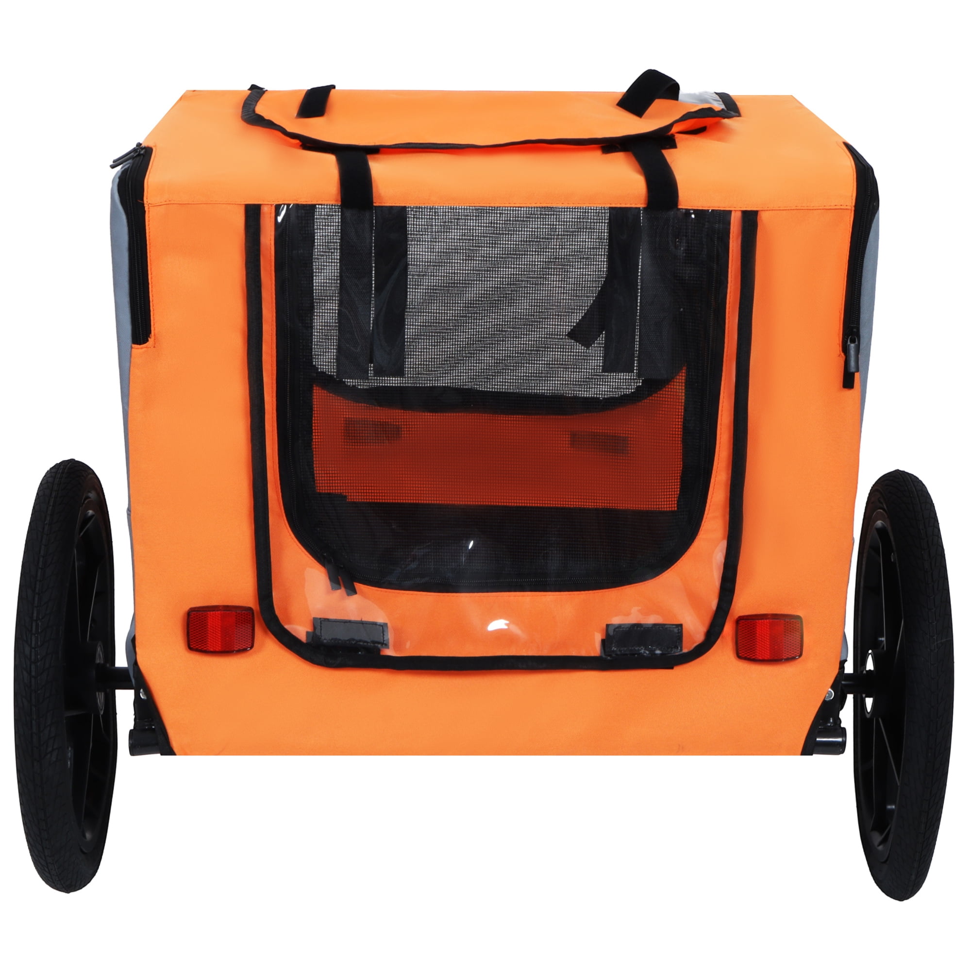 Outdoor Collapsible Pet Bike Trailer with 16-Inch All-Terrain Wheels – Foldable Dog/Cargo Carrier Cart for Bicycles