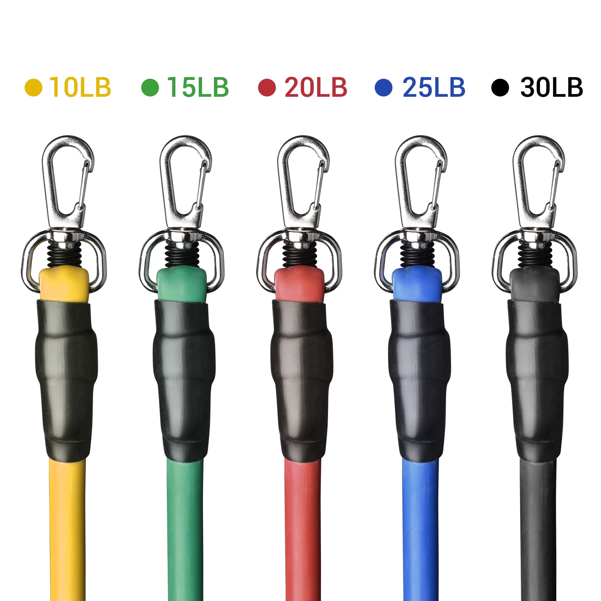 Yescom 5 Tubes Resistance Bands Set Exercise Workout Stackable 100Lbs Ankle Strap Home
